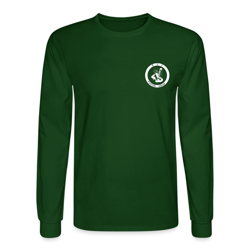 BJJ Shirt | Train Harder Design | Long Sleeve | Back Print - forest green