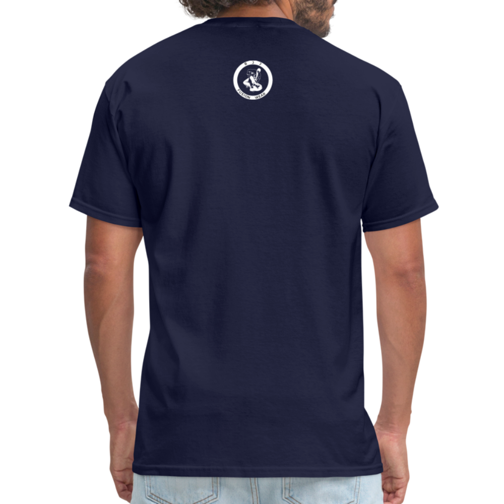 BJJ T-Shirt | You either Win or You Learn | Front Print Design - navy