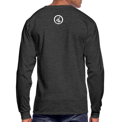 BJJ Men's Long Sleeve T-Shirt | You either win or you learn design| Front Print - heather black
