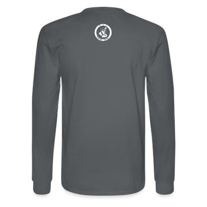 BJJ Men's Long Sleeve T-Shirt | You either win or you learn design| Front Print - charcoal