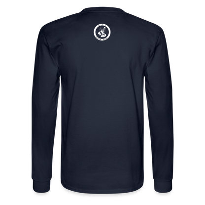 BJJ Men's Long Sleeve T-Shirt | You either win or you learn design| Front Print - navy