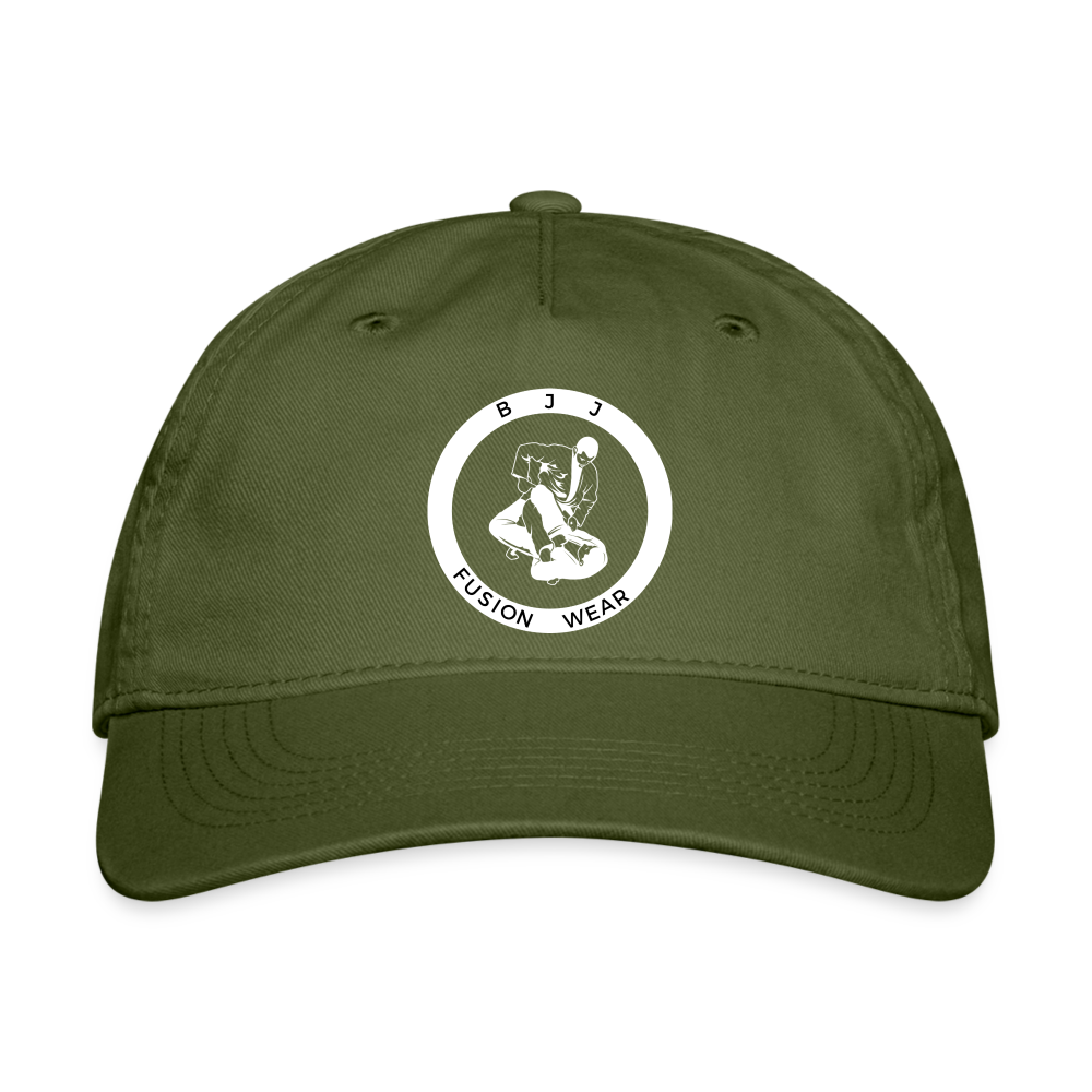 Organic Baseball Cap | BJJ Fusion Wear Logo - olive green