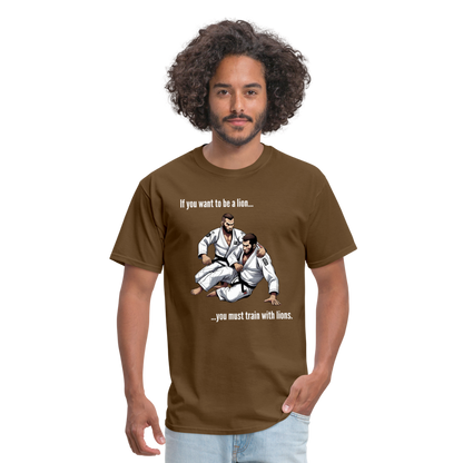 BJJ Classic T-Shirt | Unisex | Train with Lions Design - brown