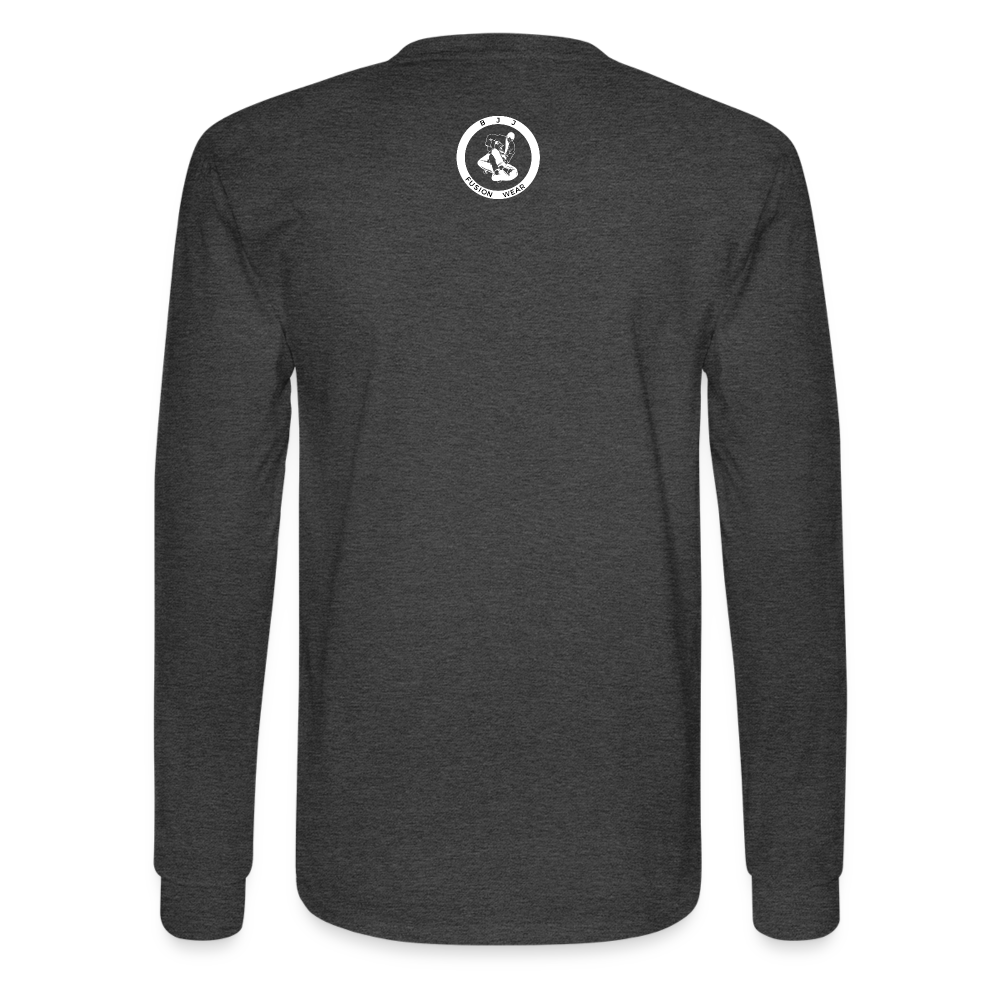 BJJ Men's Long Sleeve T-Shirt | Train with Lions Design - heather black