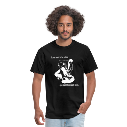 Unisex Classic T-Shirt | Train with Lions 2 Design | Jiu Jitsu - black