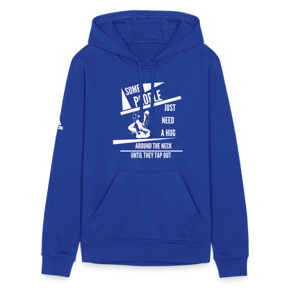 Adidas Unisex Fleece Hoodie | Jiu Jitsu Tap Out Design White Graphics - royal blue