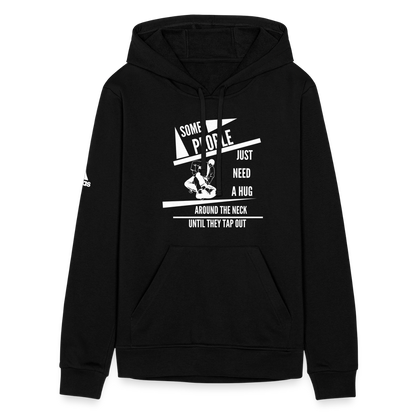 Adidas Unisex Fleece Hoodie | Jiu Jitsu Tap Out Design White Graphics - black