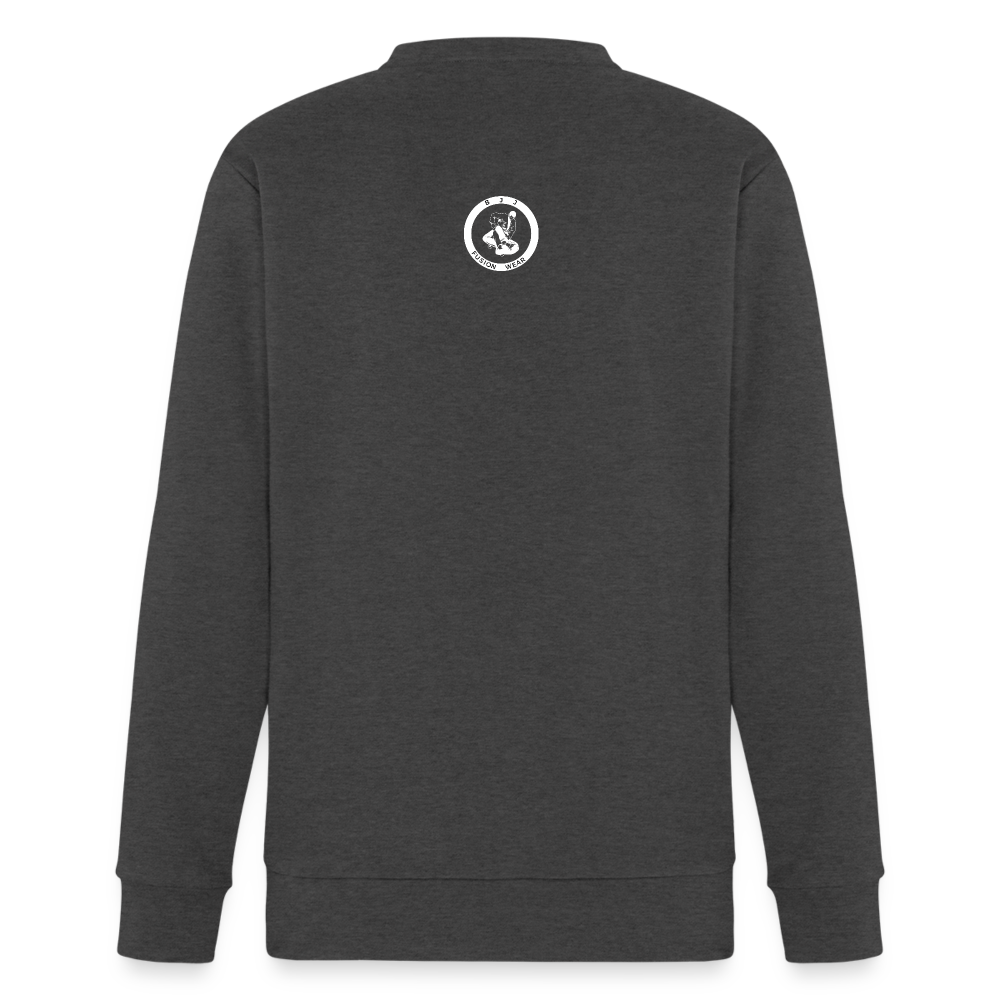 Adidas Unisex Fleece Crewneck Sweatshirt | Jiu Jitsu Tap Out Design - charcoal grey