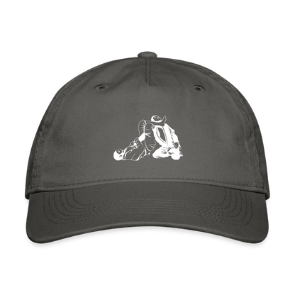 Organic Baseball Cap | Jiu Jitsu Arm Bar Design - charcoal