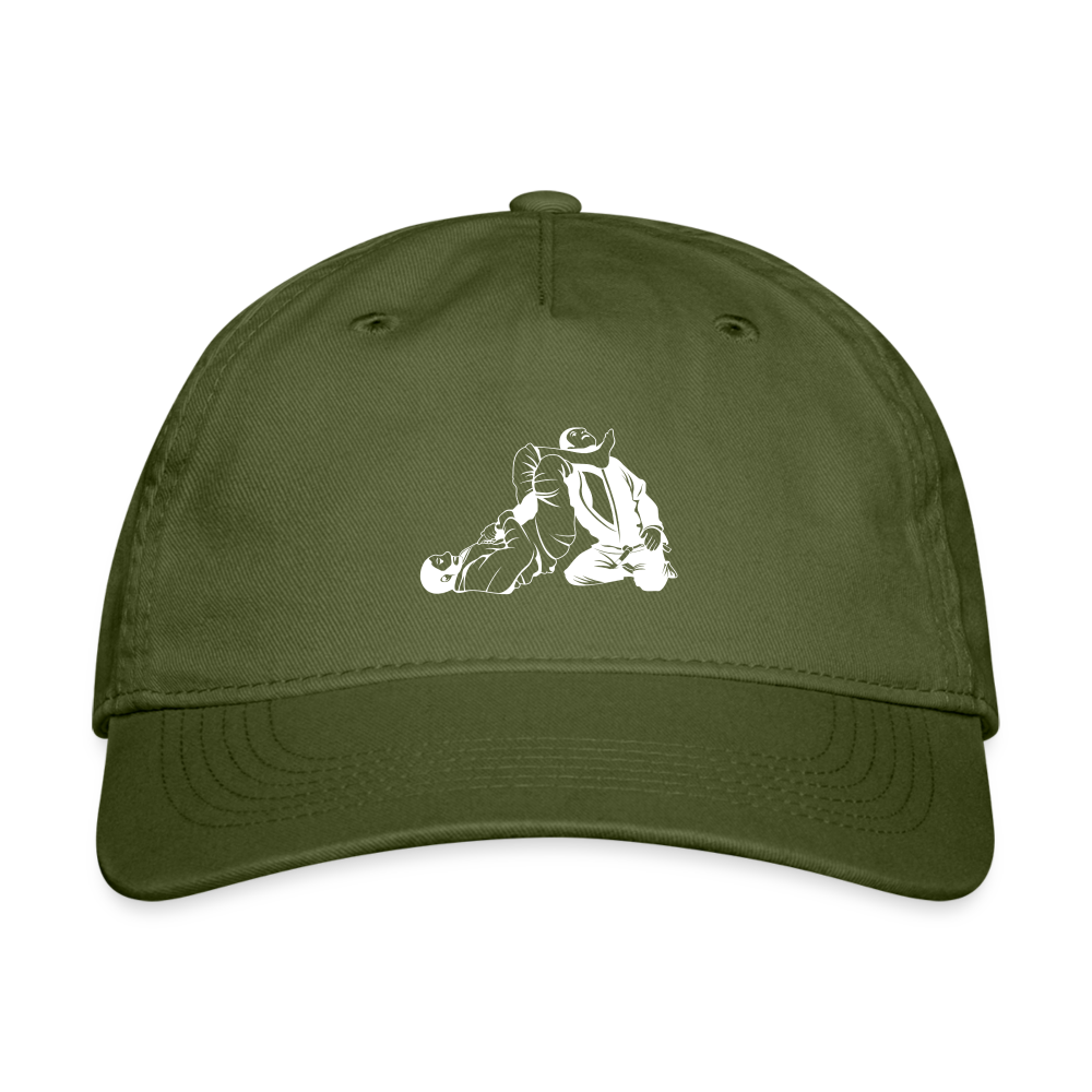 Organic Baseball Cap | Jiu Jitsu Arm Bar Design - olive green