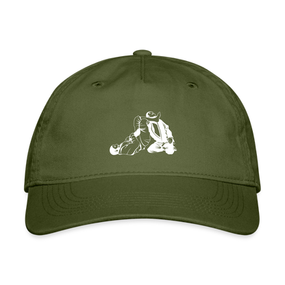 Organic Baseball Cap | Jiu Jitsu Arm Bar Design - olive green