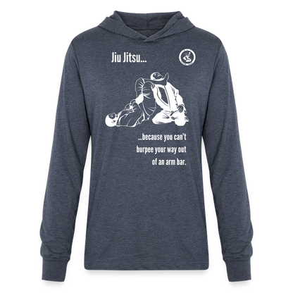 Unisex Long Sleeve Hoodie Shirt | Jiu Jitsu Arm Bar Design - heather navy