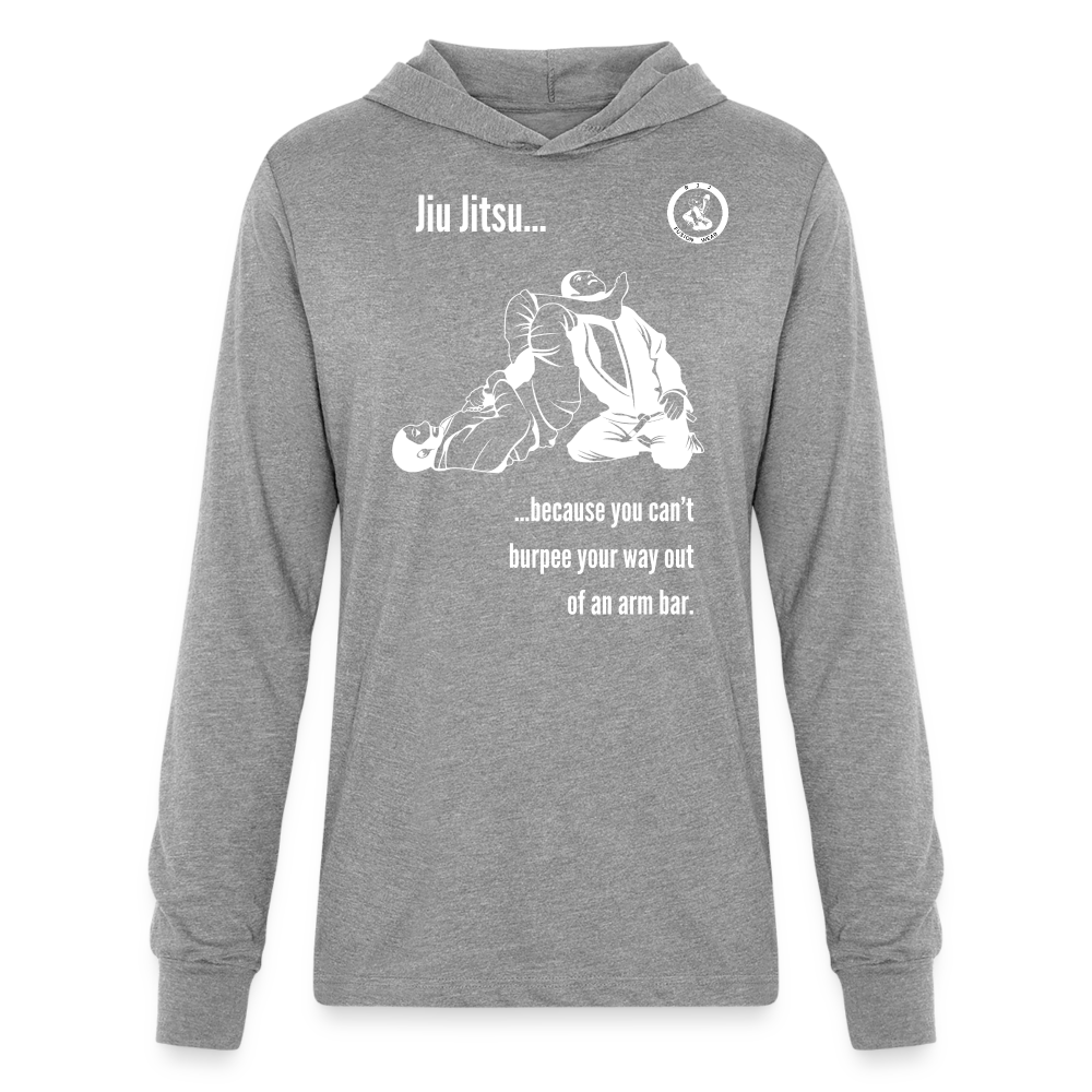 Unisex Long Sleeve Hoodie Shirt | Jiu Jitsu Arm Bar Design - heather grey
