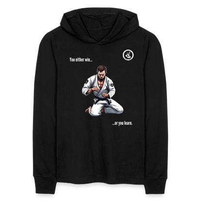 Unisex Long Sleeve Hoodie Shirt | Jiu Jitsu | You either win or learn design - black