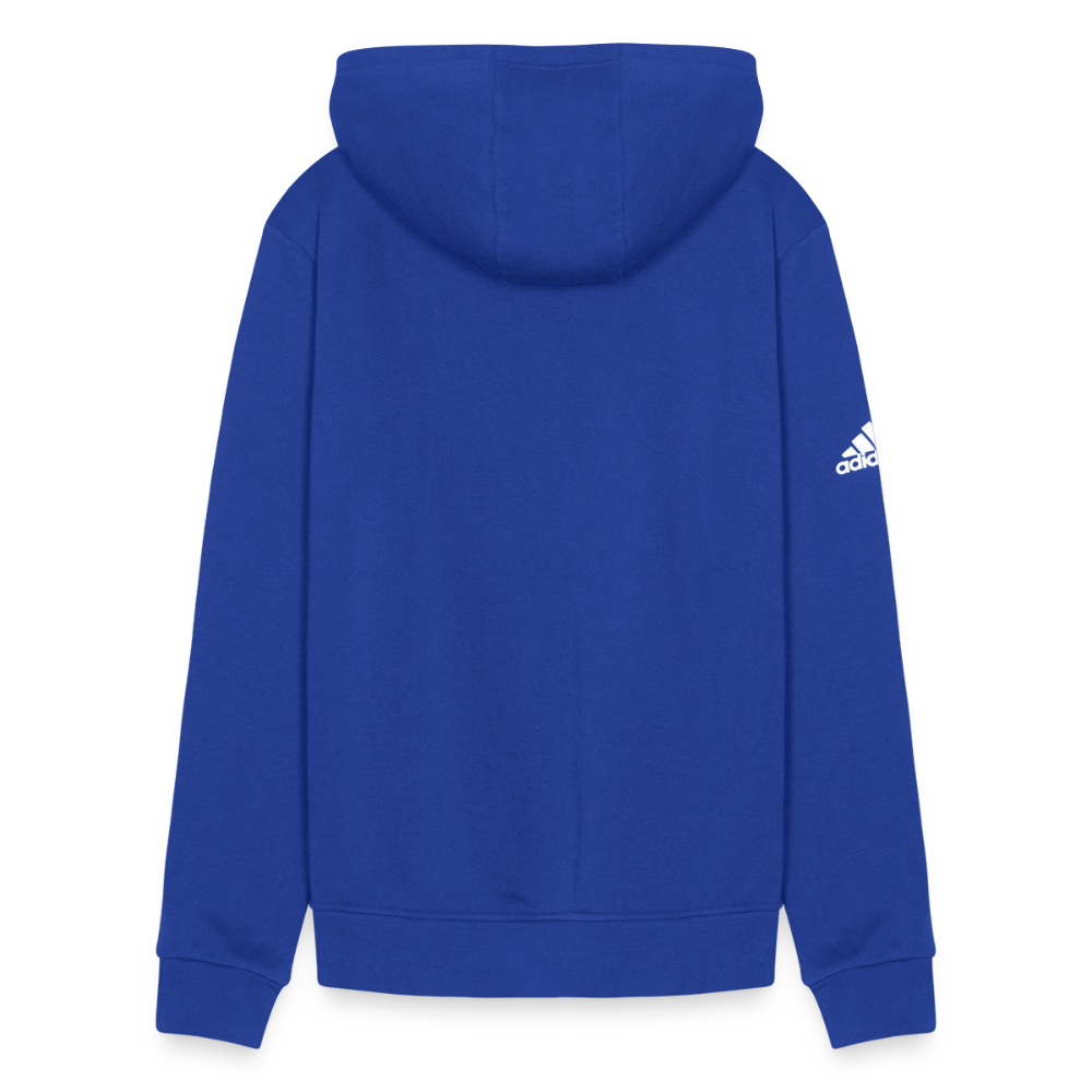 Adidas Unisex Fleece Hoodie | Jiu Jitsu Arm Bar Design White Graphics - royal blue