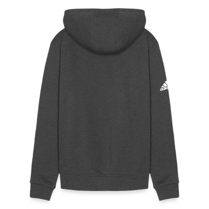 Adidas Unisex Fleece Hoodie | Jiu Jitsu Arm Bar Design White Graphics - charcoal grey