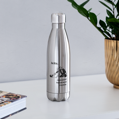 Insulated Stainless Steel Water Bottle | Jiu Jitsu Arm Bar Design - silver