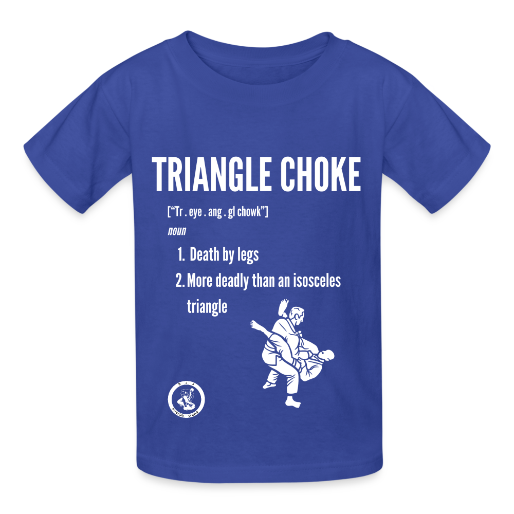 Kids Tagless T-Shirt | Jiu Jitsu Triangle Choke Design - royal blue