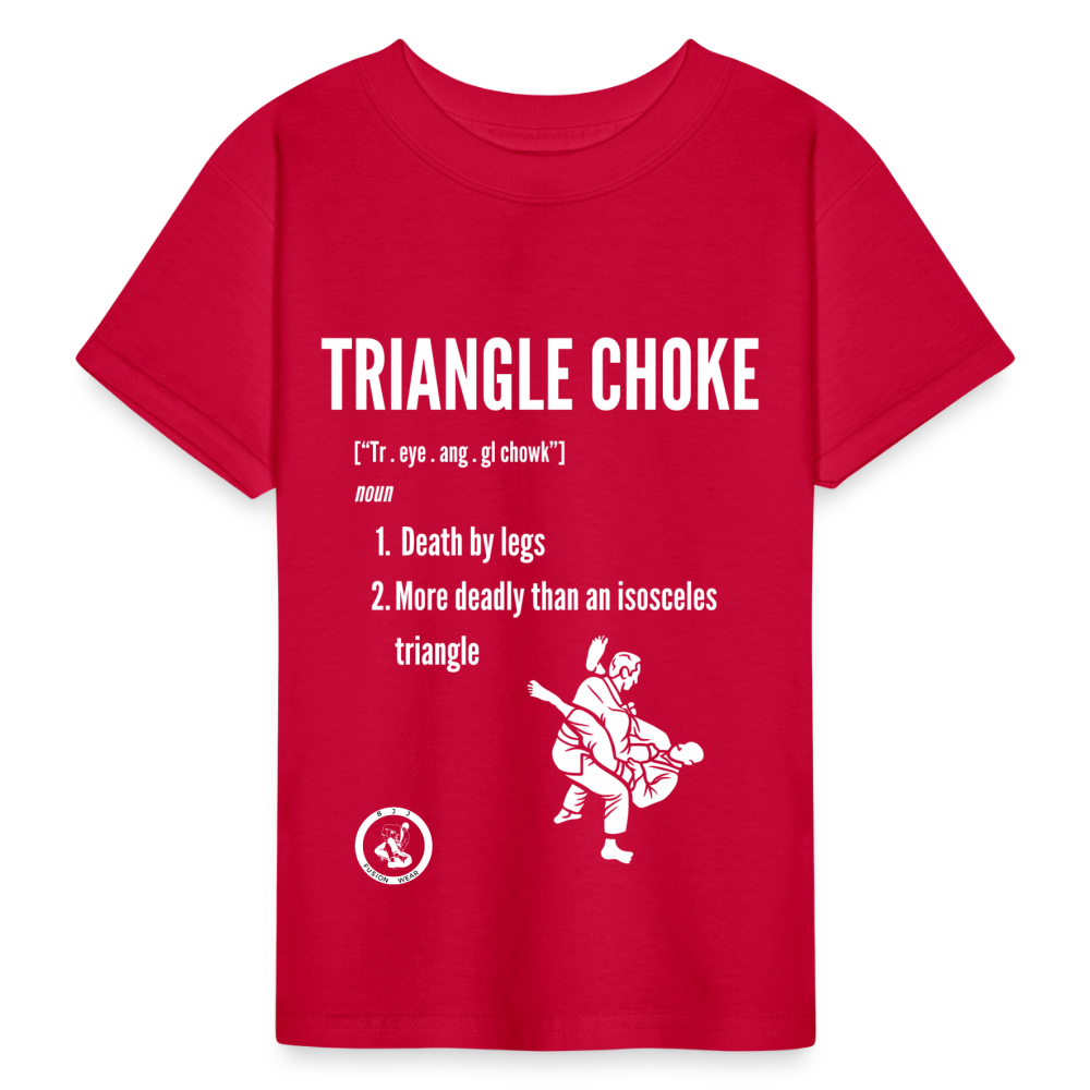 Kids Tagless T-Shirt | Jiu Jitsu Triangle Choke Design - red