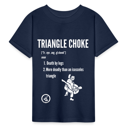 Kids Tagless T-Shirt | Jiu Jitsu Triangle Choke Design - navy