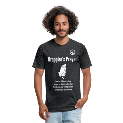 Fitted Cotton/Poly T-Shirt | Unisex | Jiu Jitsu Grappler's Prayer Design - heather black