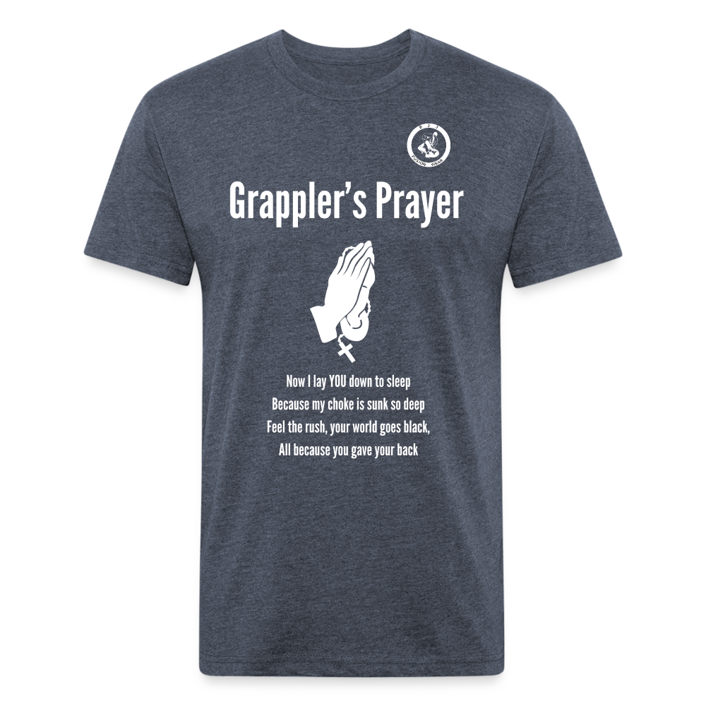Fitted Cotton/Poly T-Shirt | Unisex | Jiu Jitsu Grappler's Prayer Design - heather navy