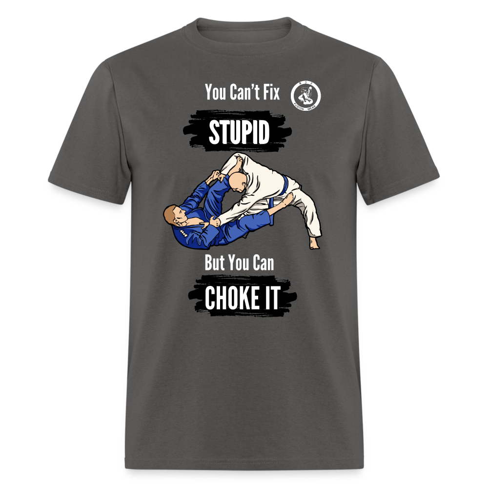 Unisex Classic T-Shirt | Jiu Jitsu | You Can't Fix Stupid - charcoal