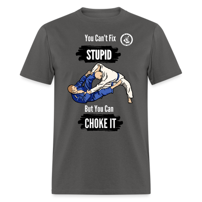 Unisex Classic T-Shirt | Jiu Jitsu | You Can't Fix Stupid - charcoal